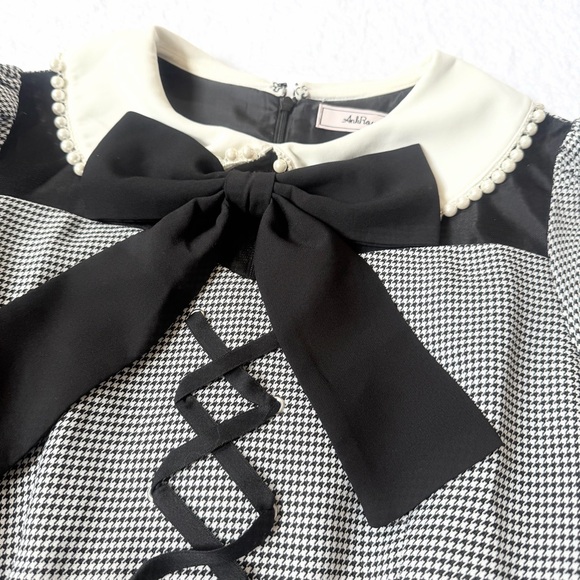 Ank Rouge Jirai Kei Ryosan Anime bow Lolita Kawaii Dress Plaid Idol M Beige - Picture 2 of 6